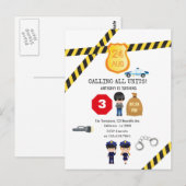 Polizei Geburtstagsfeier Postkarte (Vorne/Hinten)