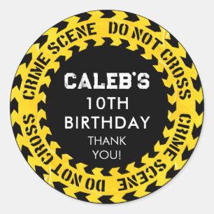 Polizei Geburtstagsfeier Tatort Nicht überqueren Runder Aufkleber