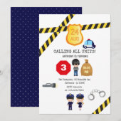 Polizei-Geburtstagspartei Einladung (Vorne/Hinten)