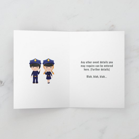 Polizei-Geburtstagspartei Einladung (Innenseite)