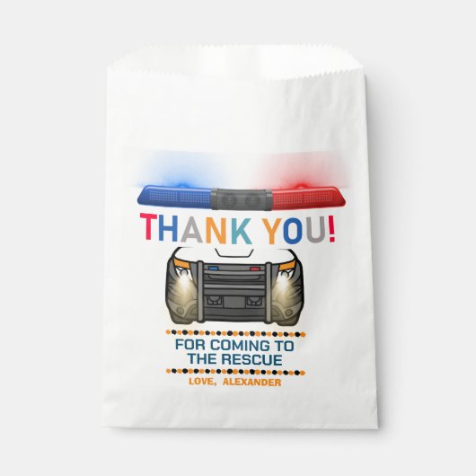 Polizei-Geburtstagspartei Geschenktütchen (Vorderseite)