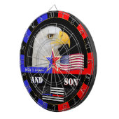 Polizei gegen Fireman & Thin Blue / Red Line, Flag Dartscheibe (Vorderseite rechts)