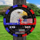 Polizei gegen Fireman & Thin Blue / Red Line, Flag Dartscheibe