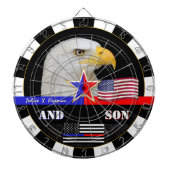 Polizei gegen Fireman & Thin Red / Blue Line, Flag Dartscheibe (vorne)