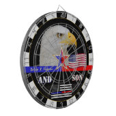 Polizei gegen Fireman & Thin Red / Blue Line, Flag Dartscheibe (Vorderseite Links)