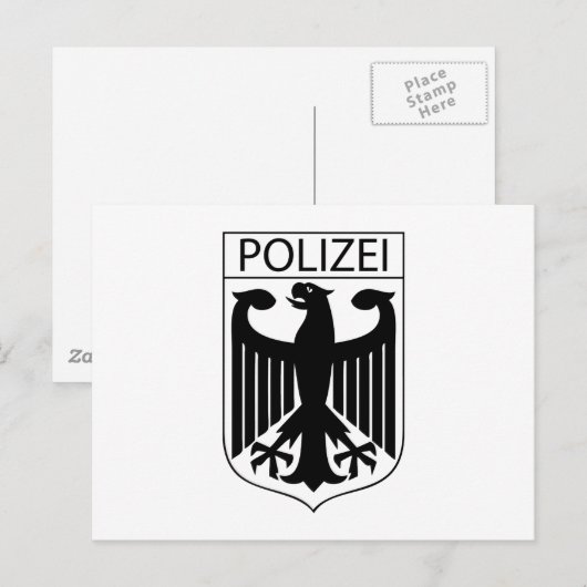 POLIZEI - Geschenke für das deutsche Polizeizeiche Postkarte (Vorne/Hinten)