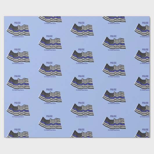 Polizei Geschenkpapier (Flach)