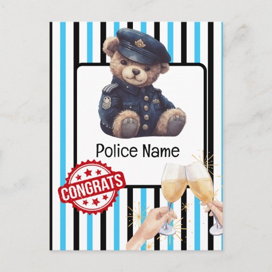 Polizei Glückwunsch Postkarte (Vorderseite)