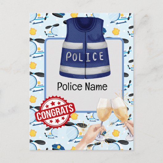 Polizei Gratulation Postkarte (Vorderseite)