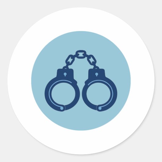Polizei Handschellen Aufkleber | Dünne blaue Linie (Vorderseite)
