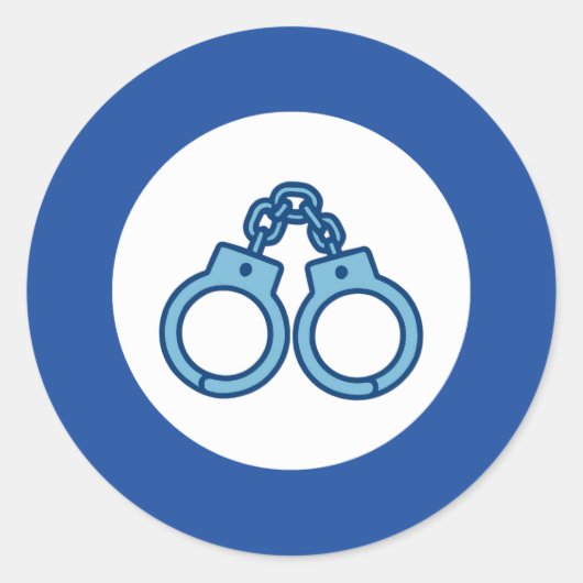 Polizei Handschellen Aufkleber | Gesetzeshüter Auf (Vorderseite)