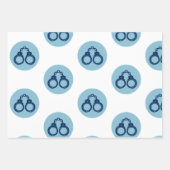 Polizei Handschellen Geschenkpapier | Dünne blaue Set (Vorderseite 3)