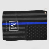 Polizei hielt die patriotische Flagge für | Monogr Golfhandtuch (Horizontal)