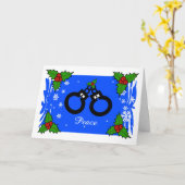 Polizei Holiday Handschellen Weihnachtskarte Karte (Gelbe Blume)