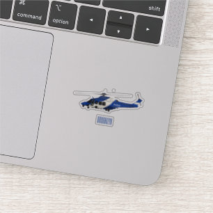 Polizei-Hubschrauber Cartoon-Illustration  Aufkleber