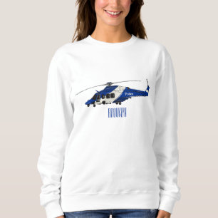 Polizei-Hubschrauber Cartoon-Illustration Sweatshirt