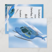 Polizei-Hubschrauber Einladung (Vorne/Hinten)