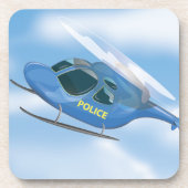 Polizei-Hubschrauber Untersetzer (Vorderseite)
