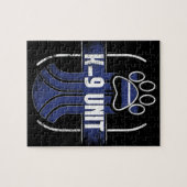 Polizei-Hund K-9 verdünnen Blue Puzzle (Horizontal)