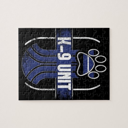 Polizei-Hund K-9 verdünnen Blue Puzzle (Horizontal)