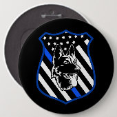 Polizei-Hunde-Abzeichen-Pin-Button Größer Button (Vorne & Hinten)