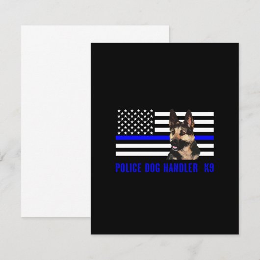Polizei-Hundeführer Dankeskarte (Vorne/Hinten)