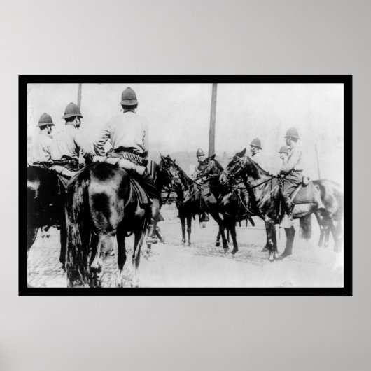 Polizei in Pittsburgh wartet Kohlestoß 1909 Poster (Vorne)