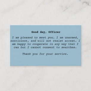 Polizei-Interaktions-Karten Visitenkarte