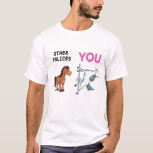Polizei Job Quotes Geschenk, Polizei Funny Unicorn T-Shirt