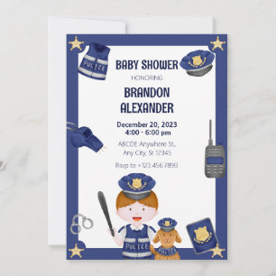 Polizei-Junge-Baby-Shower-Einladung Einladung