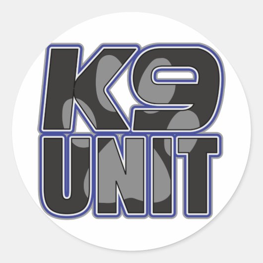 Polizei-K9-Einheit Paw-Druck Runder Aufkleber (Vorderseite)