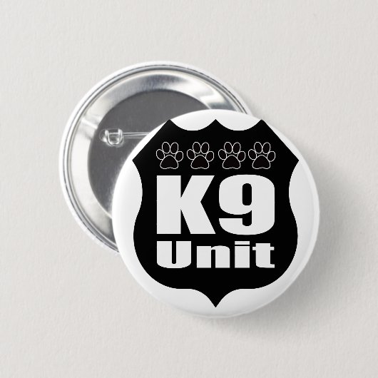 Polizei K9 Einheit Schwarzes Abzeichen Hundepfeife Button (Vorne & Hinten)