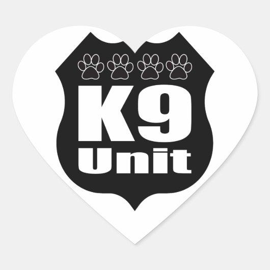 Polizei K9 Einheit Schwarzes Abzeichen Hundepfeife Herz-Aufkleber (Vorderseite)