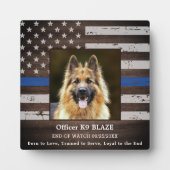 Polizei K9 Memorial Fallen Officer Polizei Dog Fotoplatte (Vorderseite)