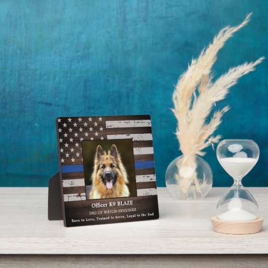 Polizei K9 Memorial Fallen Officer Polizei Dog Fotoplatte (InSitu)
