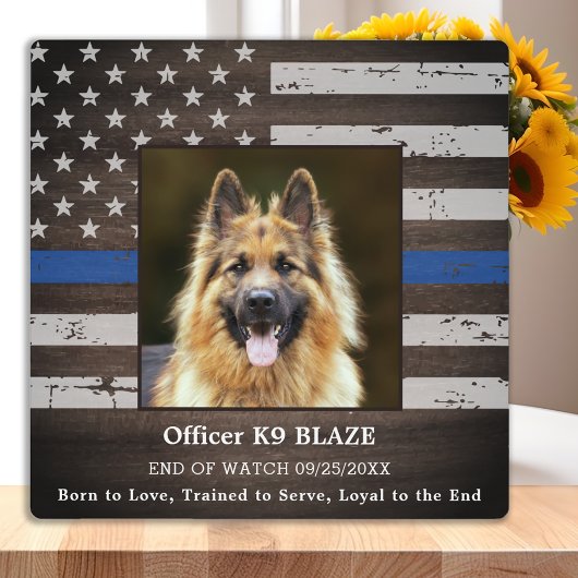 Polizei K9 Memorial Fallen Officer Polizei Dog Fotoplatte