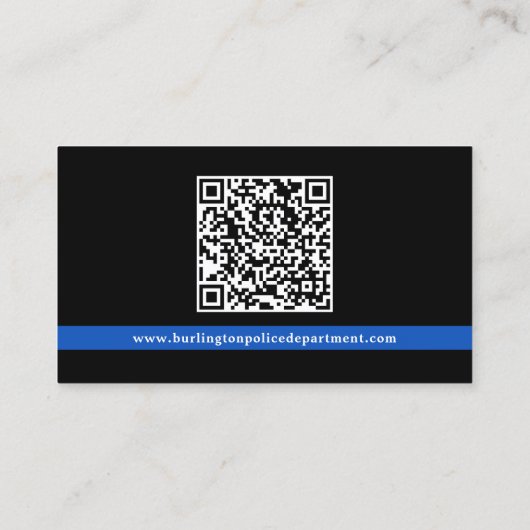 Polizei K9 Rechtsdurchsetzung Foto QR Code Visitenkarte (Rückseite)