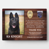 Polizei K9 Strafverfolgungsbeamter Hund Fotoplatte (Vorderseite)