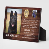 Polizei K9 Strafverfolgungsbeamter Hund Fotoplatte (Seite)