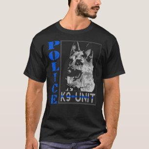 Polizei K 9 Referat Thin Blue Line Offizier Dog De T-Shirt