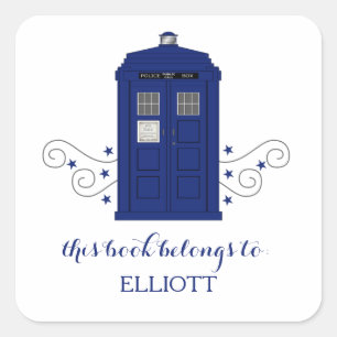 Polizei-Kasten-Wirbels-Aufkleber Quadratischer Aufkleber