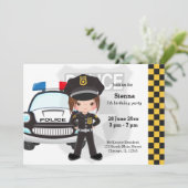 Polizei Kinderparty Einladung (Stehend Vorderseite)