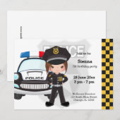 Polizei Kinderparty Einladung (Vorne/Hinten)