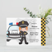 Polizei Kinderparty Einladung (Stehend Vorderseite)