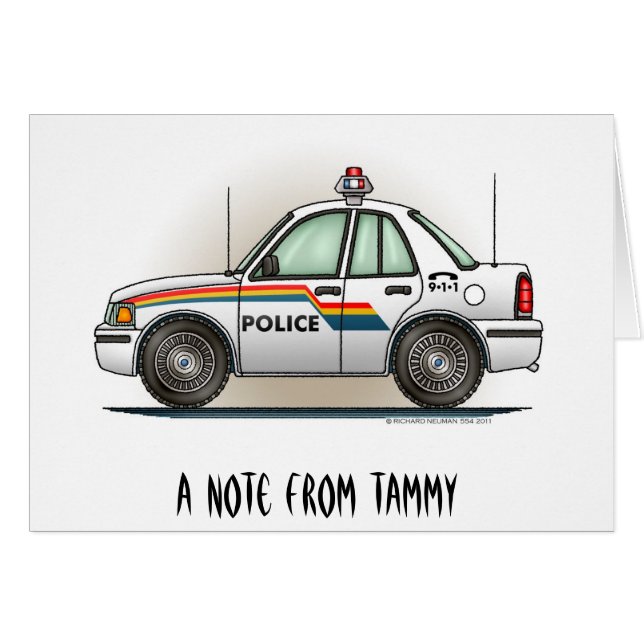 Polizei-Kreuzer-Auto-Polizist-Auto (Vorderseite (Horizontal))