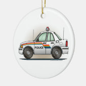 Polizei-Kreuzer-Auto-Polizist-Auto-Verzierung Keramik Ornament (Links)