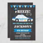 Polizei lädt zum Geburtstag ein Einladung (Vorne/Hinten)