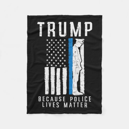 Polizei lebt Problem Pro Trump Thin Blue Line US F Fleecedecke (Vorderseite)