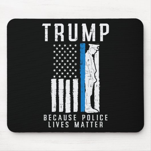 Polizei lebt Problem Pro Trump Thin Blue Line US F Mousepad (Vorne)