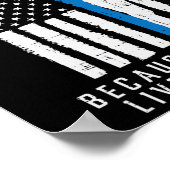 Polizei lebt Problem Pro Trump Thin Blue Line US F Poster (Ecke)